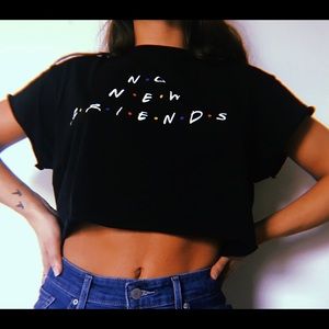 Mock Friends Cropped Short Sleeve